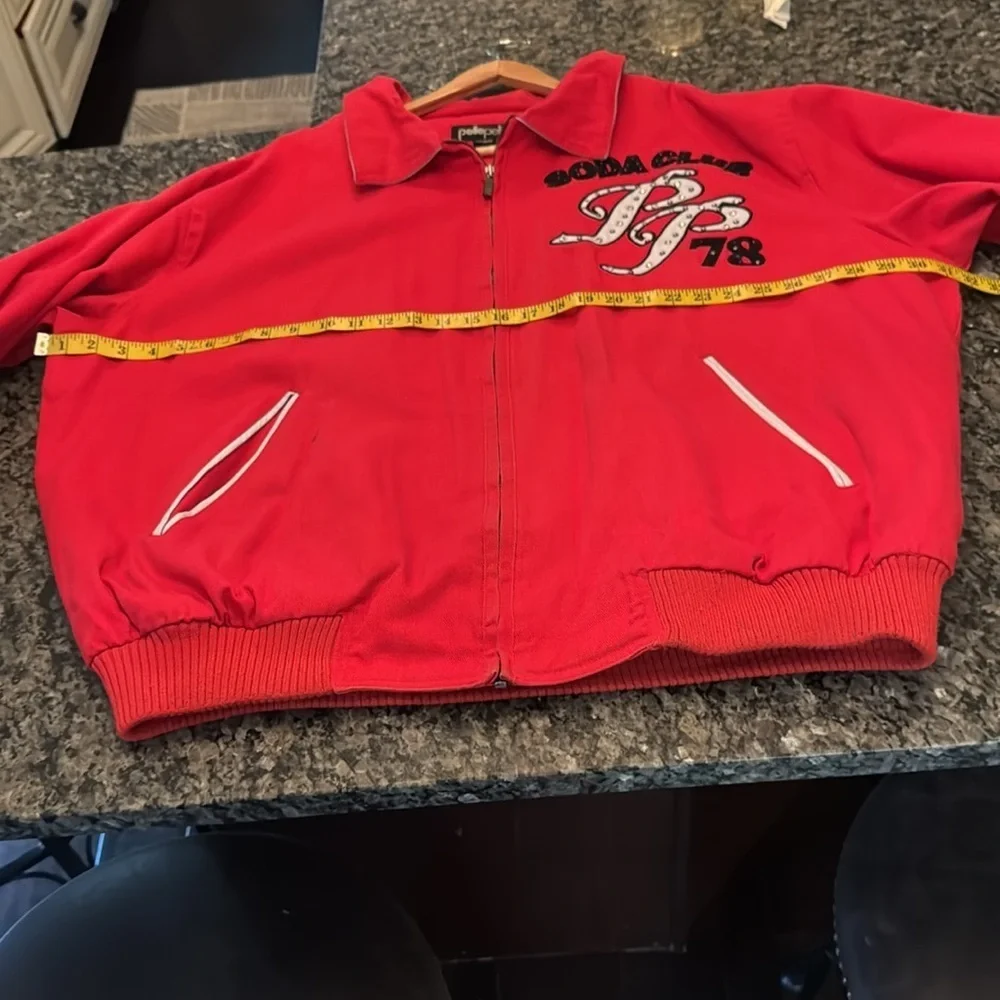 Pelle Pelle a club Red Jacket with Embroidered Design EUC 4XL